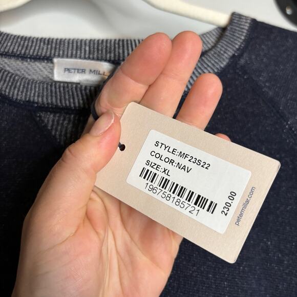 NWT Peter Millar Men's Navy Hartford Crew - Picture 6 of 14